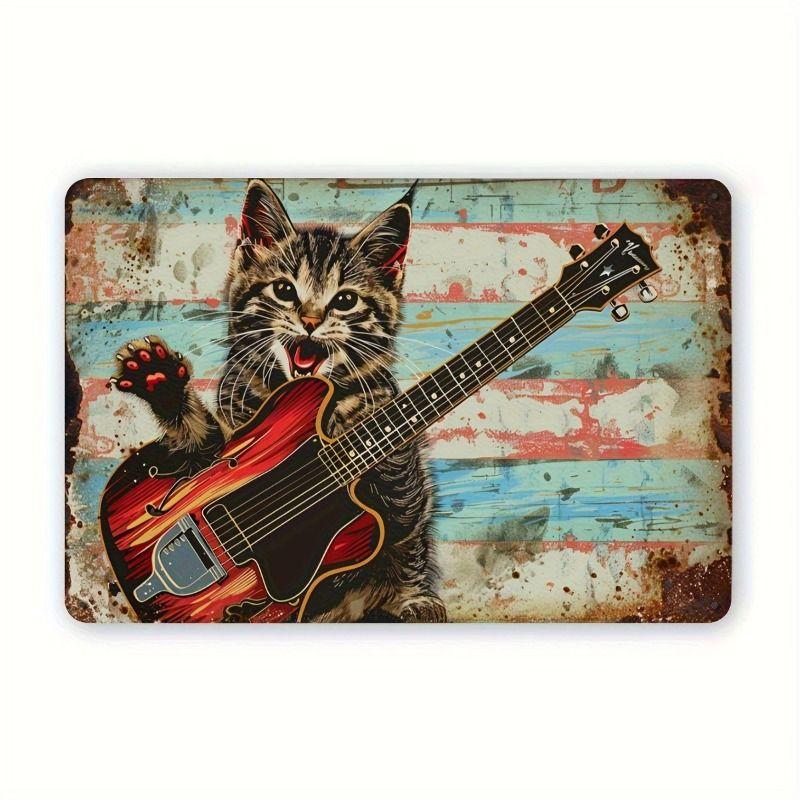 Vintage Style Metal Tin Sign Cute Cats Dogs for Cafe Interior