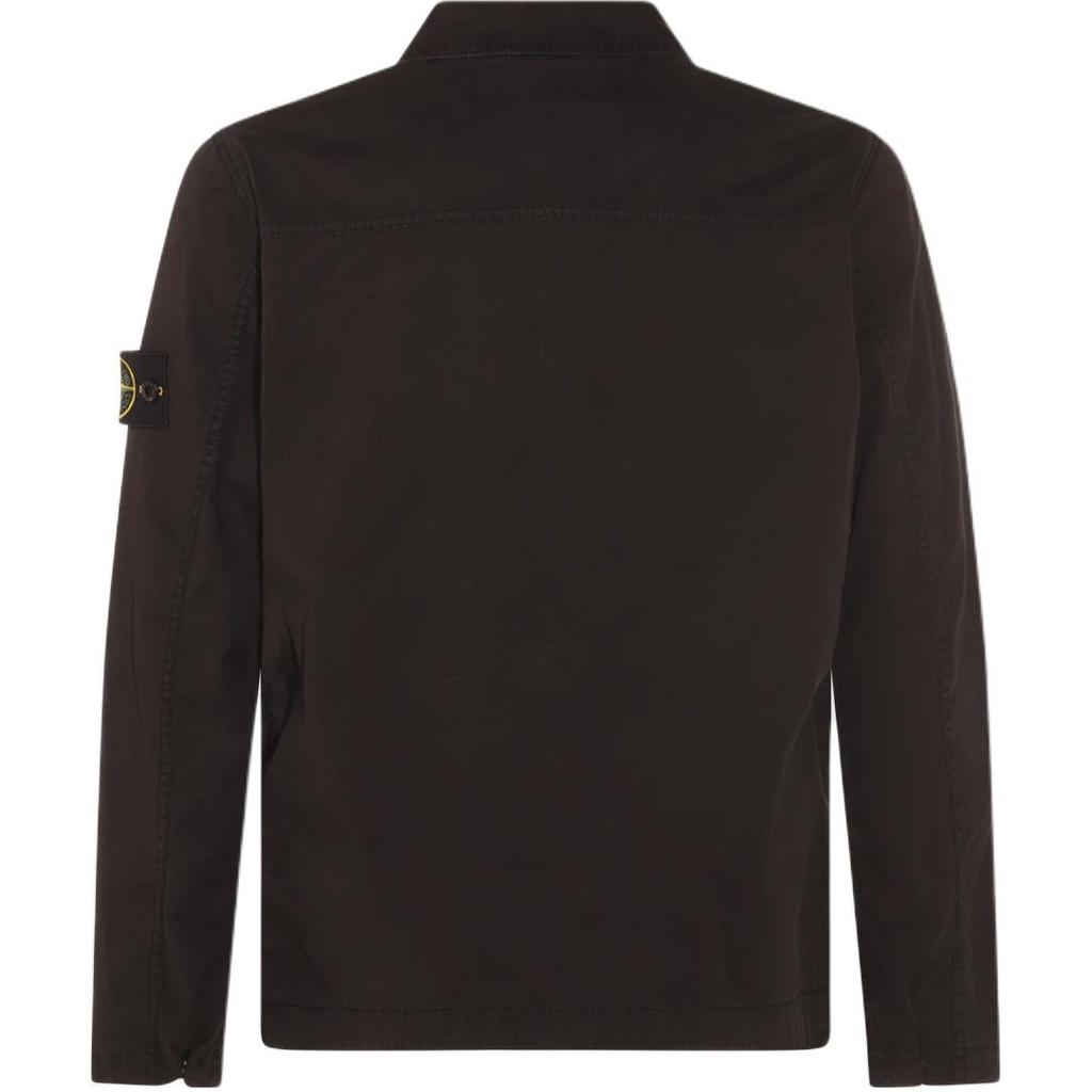 STONE ISLAND Badge Zip Long Sleeve Shirt Men Shirts K2S151200003S0010-V0029