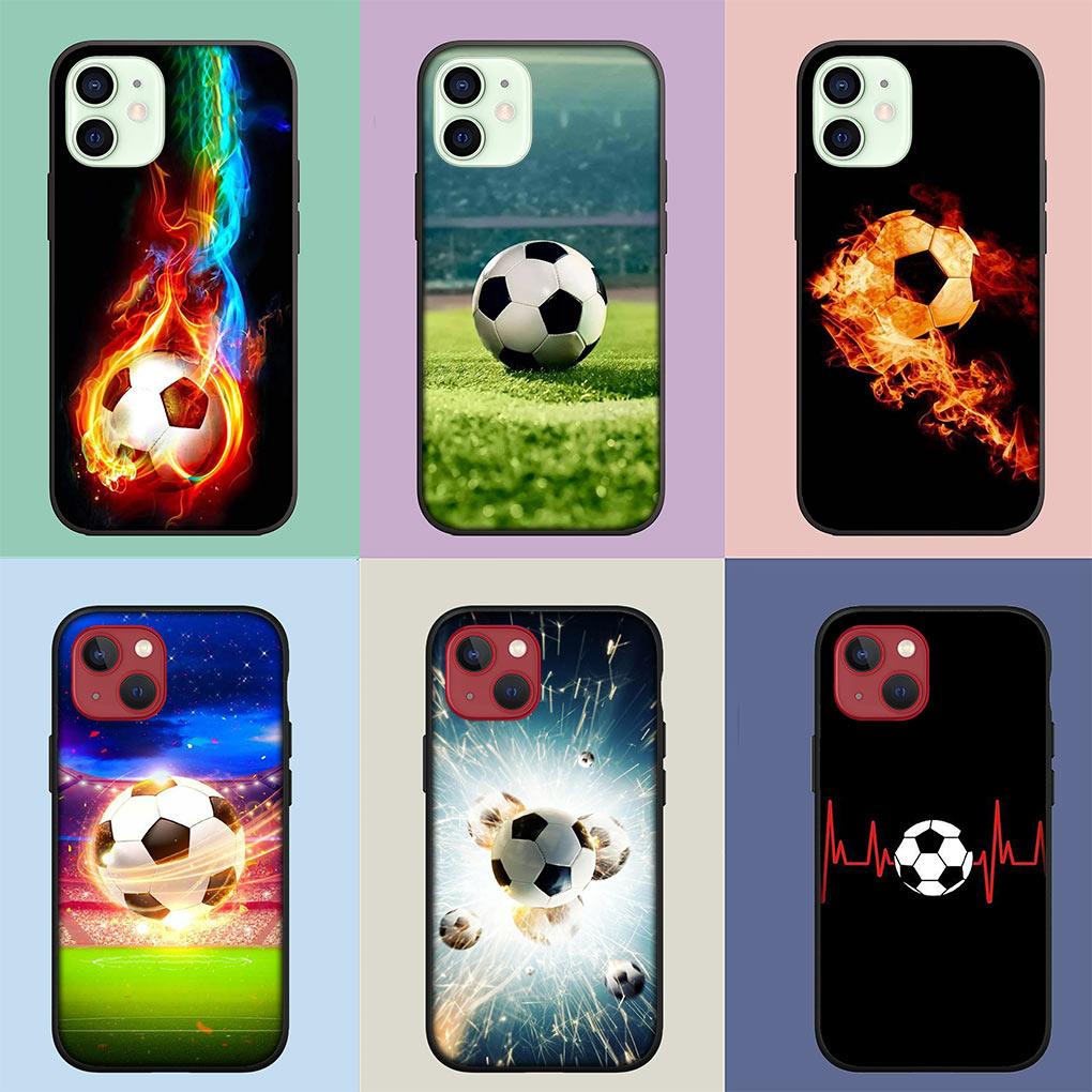 Sports Soccer Football Soft Phone Cover for Apple iPhone 16 11 Pro XS Max X XR 6 7 8 6S Plus + SE 2022 8+ Silicone Case