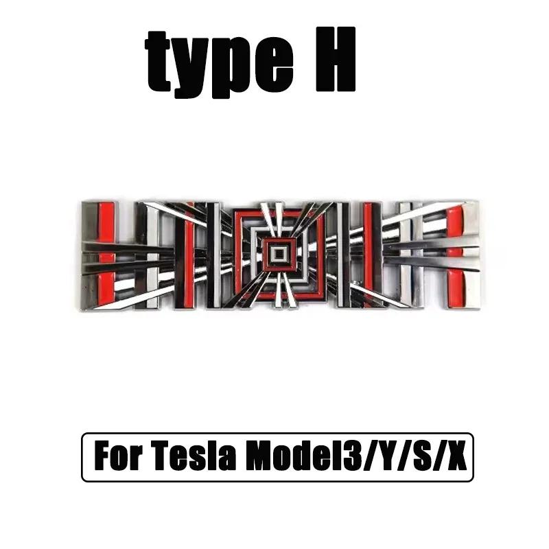 Karomuster für Tesla Model 3 Y S X Heckklappe Kofferraum 3D Zinklegierung Fahrzeugemblem PLAID Abzeichen Kreative Dekorationsaufkleber