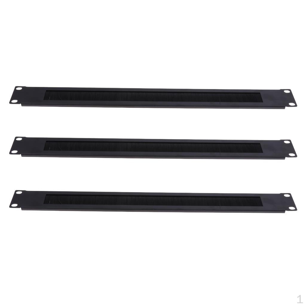 

3Packs Brush Panel 19 1U Server Cabinet Cable Management Rack Slot