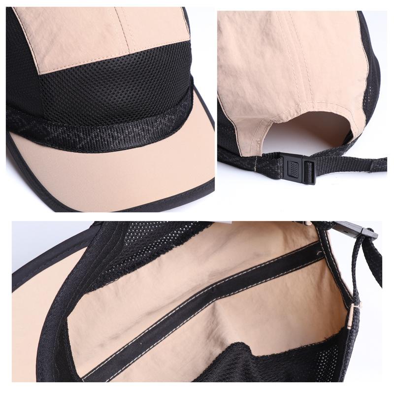 Custom Logo Mesh Baseball Caps For Men Women Breathable Short Brim Quick Dry 5 Panel Snapback Hat Outdoor Hiking Camping Sun Hat