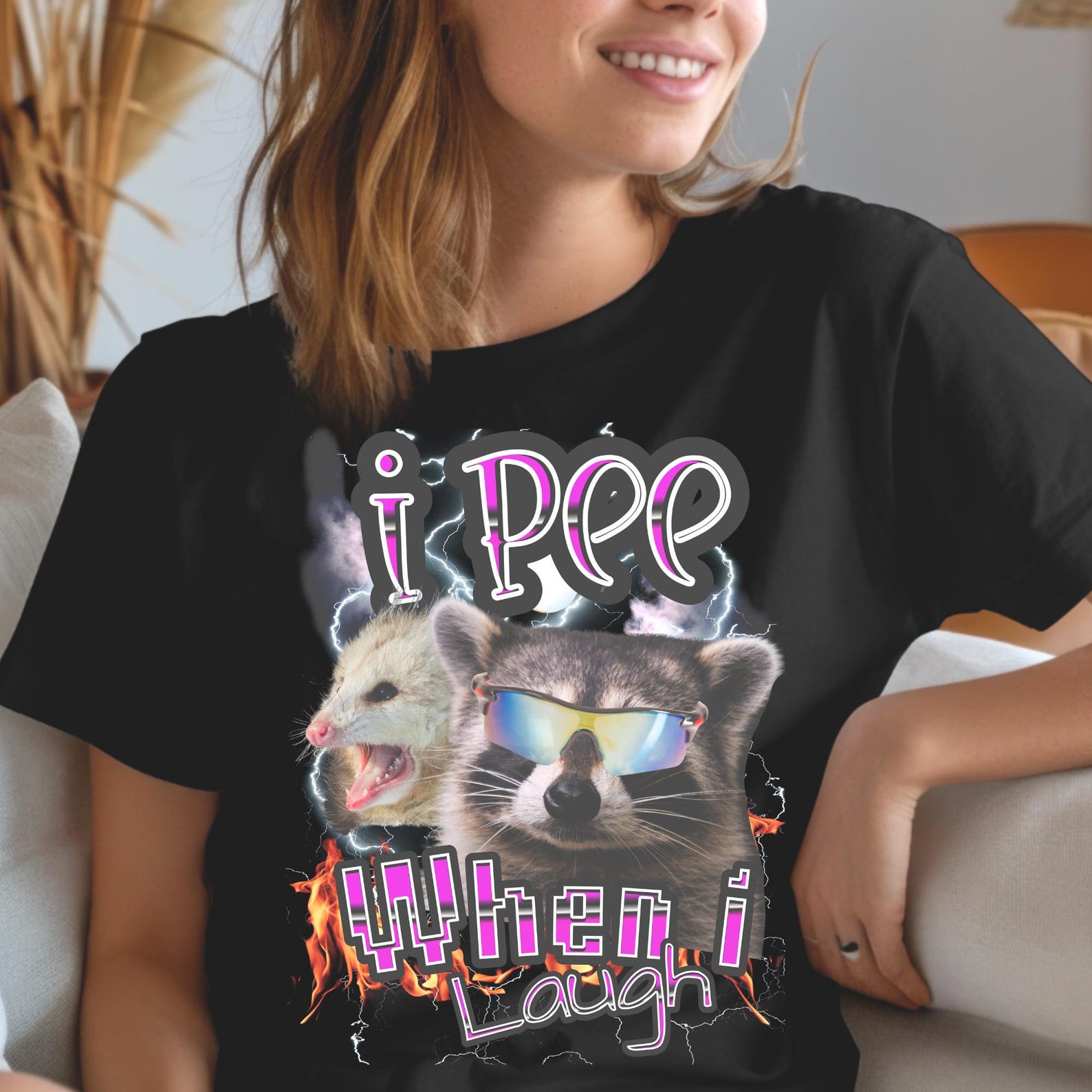 I Pee When I Laugh T-Shirt, Funny Meme Tee, Humor Shirt S