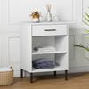 VidaXL Console Cabinet with Metal Legs White Solid Pine Wood OSLO, Furniture, Hallway Furniture, Hall Furniture 351002