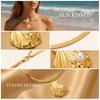 Edelstahl Vergoldte Muschel Anhänger Halskette Für Damen Exquisite Imitation Perlmutt Muschel Schlangenketten Choker Meeres Schmuck