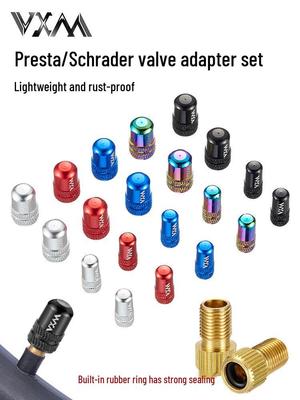 Fahrradventilkappe aus Aluminiumlegierung & Presta zu Schrader Konverter-Adapter