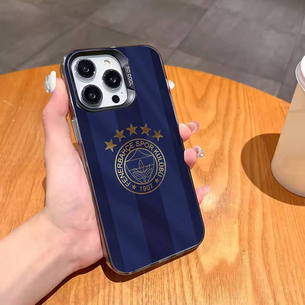 Turkey Fenerbahce-E Phone Case For iPhone17,16,15,14,13,12,11,Pro,MAX Gray Matte Silicone Black Cover