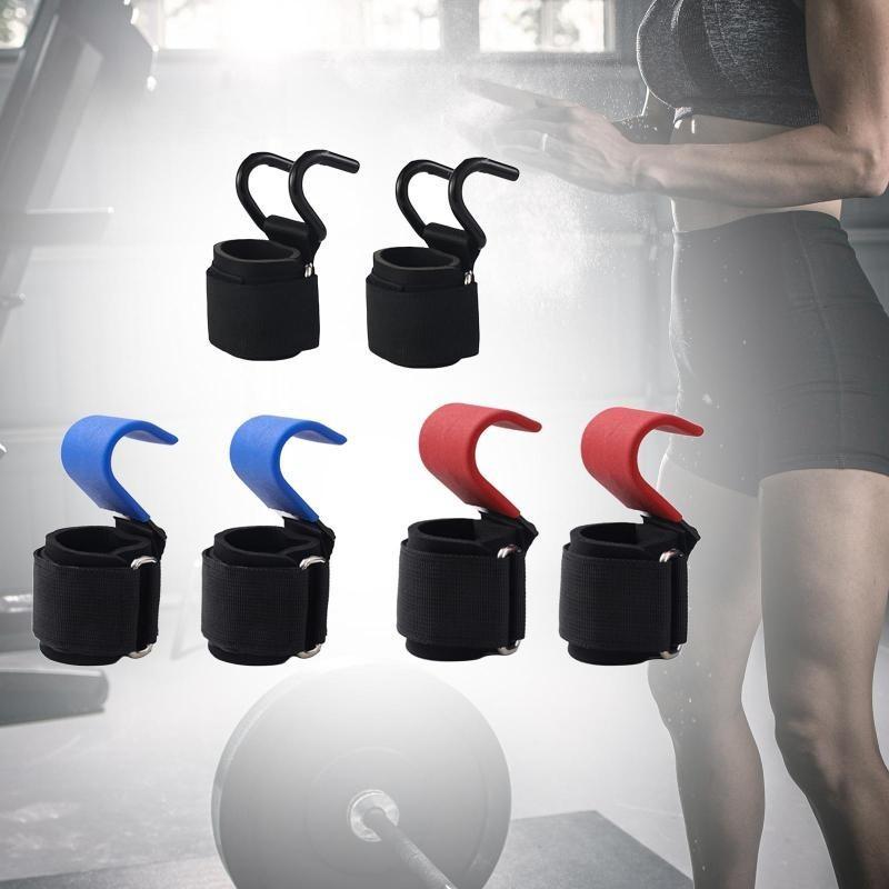 2 SZT. Urządzenie do treningu siłowego podciągania Trening Podnoszenie ciężarów Fitness Uchwyty na ręce Paski do podnoszenia Haki metalowe do podnoszenia ciężarów