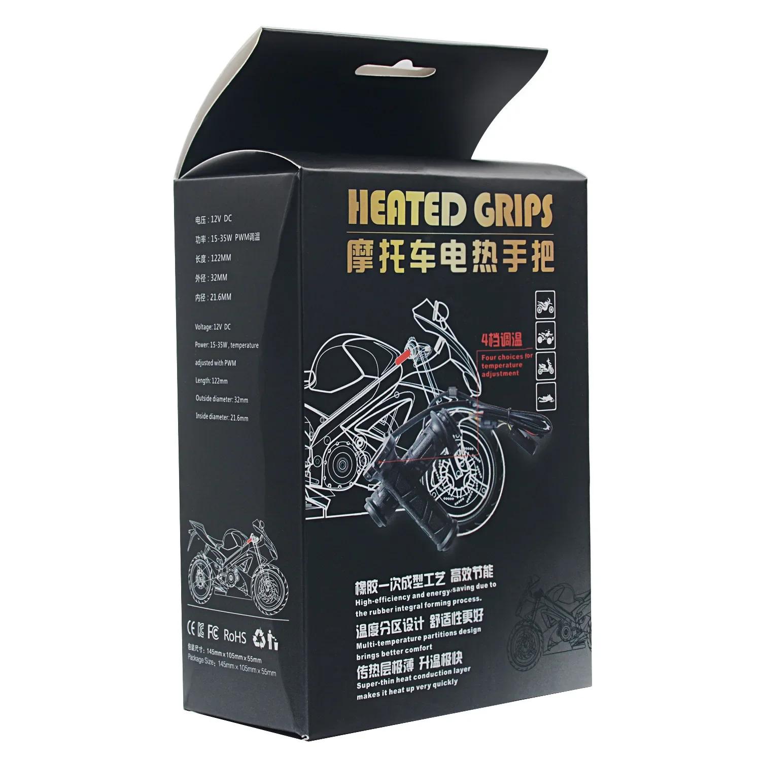 

Heating Motorcycle Grips Electric Keep Warm Grips Scooter Moped Bar Hand Warmer Adjustable Hot Grip Handle Universal 22mm 1 Pair