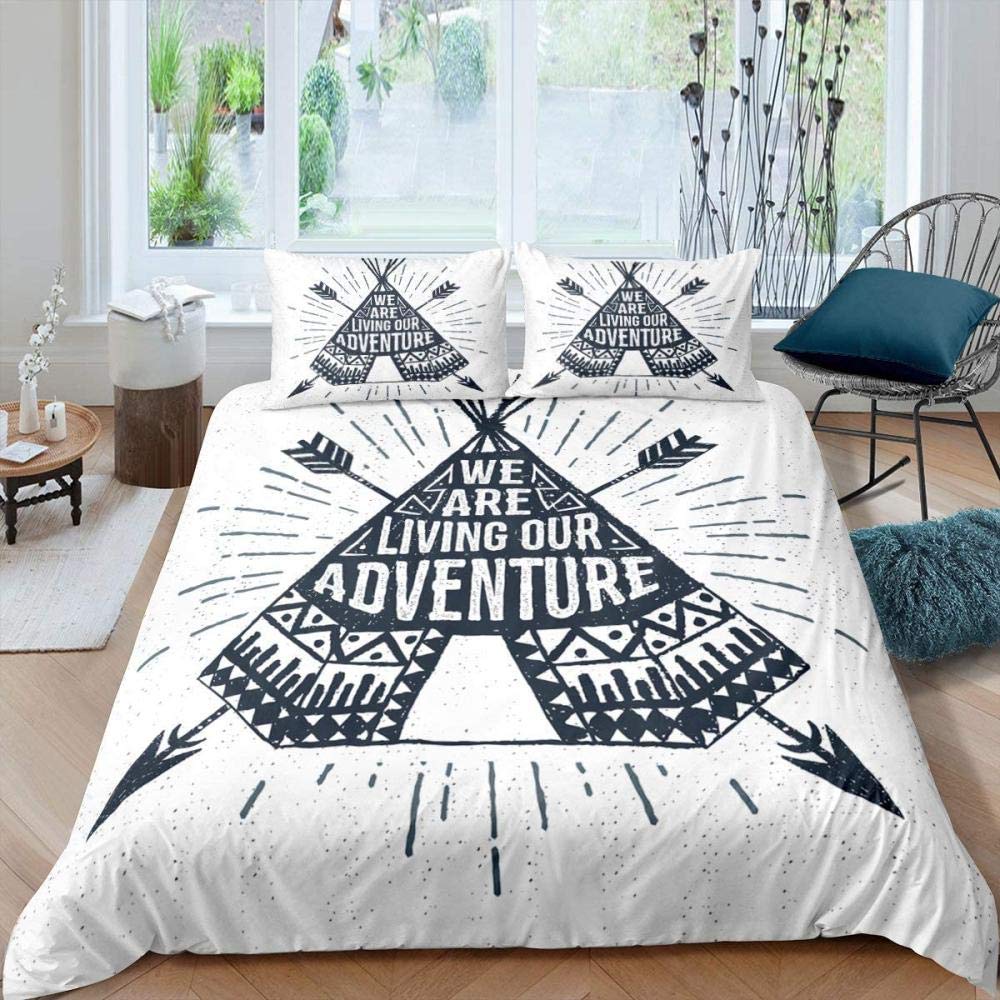 Camping Adventure King Queen Duvet Cover Equipment Hatchet Log Bedding Set Campfire Shovel Quilt Cover Polyester Comforter Cover