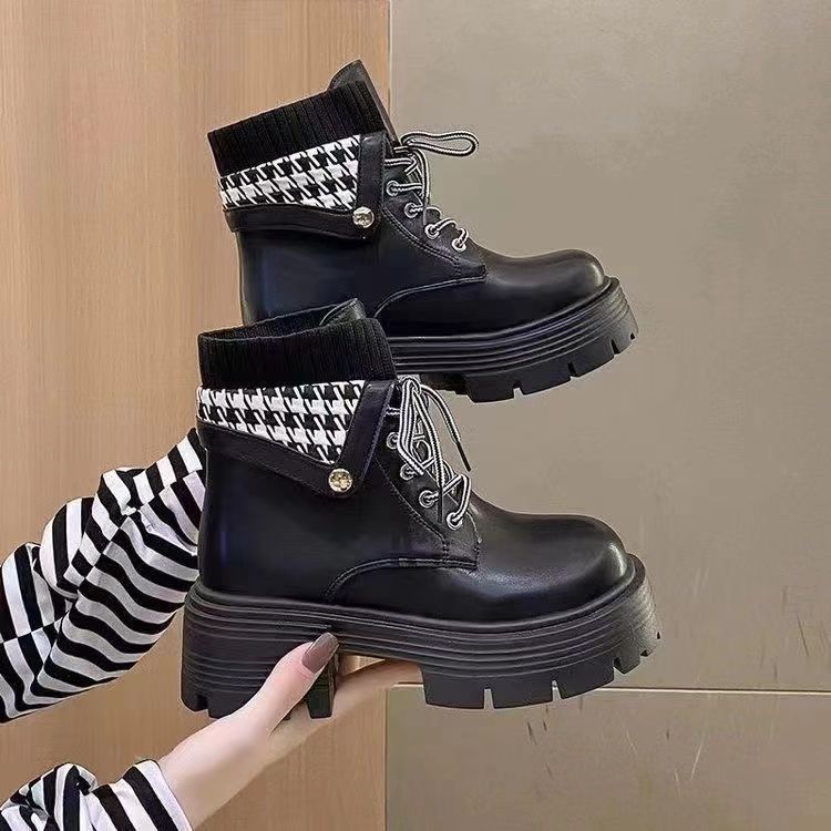 Shoes 2025 New Popular Autumn Martin Boots Internet Celebrity Summer Boots Women's Short Thin with Skirt Height Increase