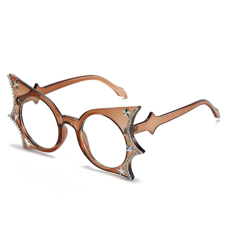 

Оправа очков Bat Lady особой формы, модные очки ручной работы с бриллиантами в оправе Hip Hop Star white film (anti-blue light)