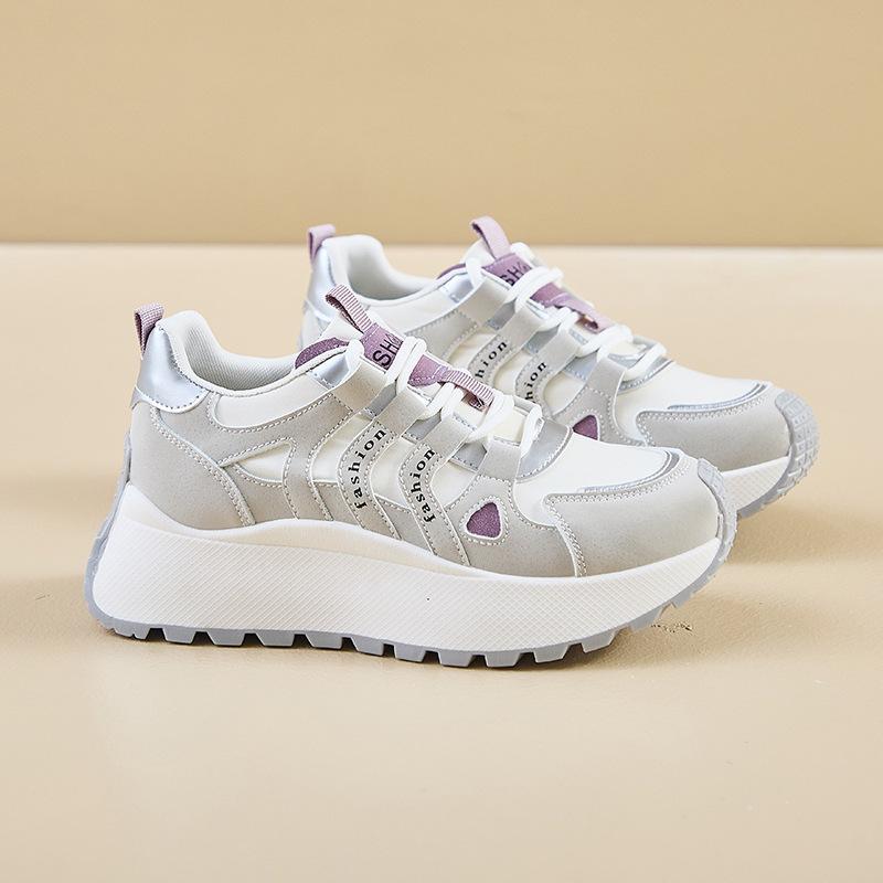 Fashion 2024 Spring New Thick Sole Sports Style Casual Shoes Comfortable Colored Sneakers Fashion Versatile Women's Shoes