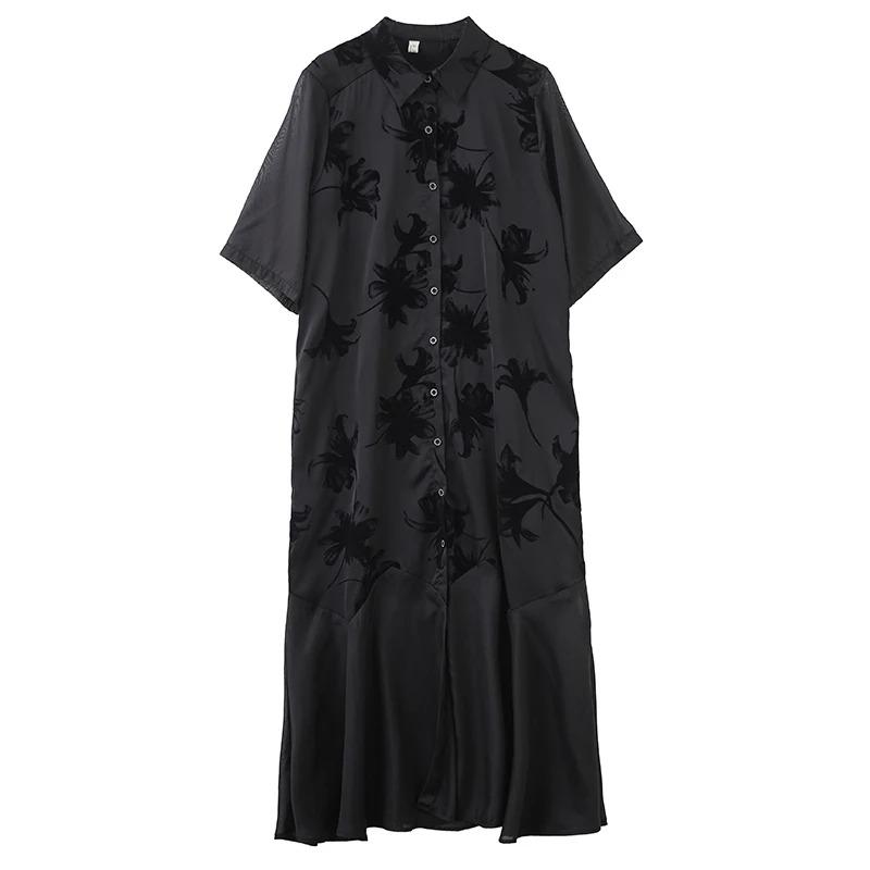 

Xitao Марлевое Свободное Лоскутное Женское Платье ZMY1242 One Size чёрный