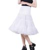 Webirth Langes Petticoat 50-65cm Verstellbare Länge Weiß und Schwarz A-Linie Flauschiger Tüllrock Gothic Lolita Cosplay Bühnenkostüm