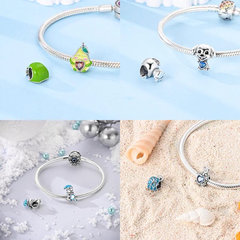 Copper Colors Animal Series Heart Beads Diy Jewelry Bear Cat Dog Beads Fit Original Bracelet Diy Fine Jewelry Gift For Women