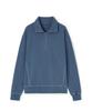 Laijeuaenbillou Lightweight Garment-Dyed Half Zip Sweatshirt Blue