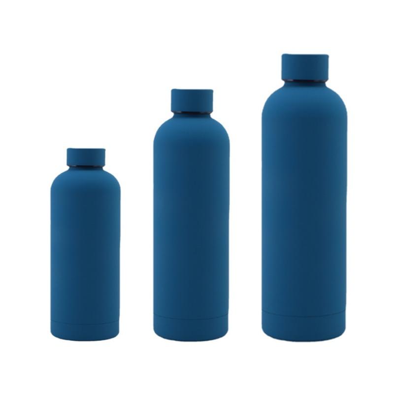 350ML/500ML/750ML Small Mouth Termoska Nerezová láhev Gumová barva Venkovní sportovní konvice Dvojitá stěna šálek na vodu