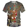 New Summer 3D Christmas Tree, Santa Claus Printed T-shirt, Snowman, Reindeer Pattern, Men's T-shirt, Children's Fun Short Sleeve Top