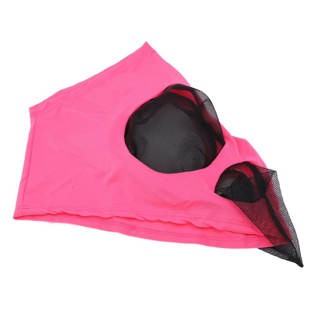 Horse Fly Mask Breathable Comfortable Soft Knitted Fabric Additional Fine Mesh Horse Face Mask Pink