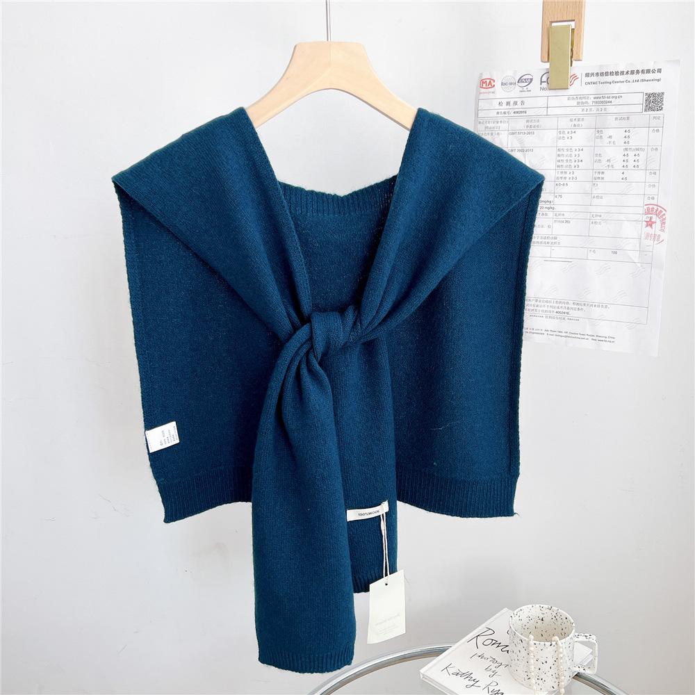 

Новый шарф на плечо шаль женский поддельный воротник защита плеч шарф кондиционируемая комната камзол украшение в паре с узлом защиты шеи 46*115cm