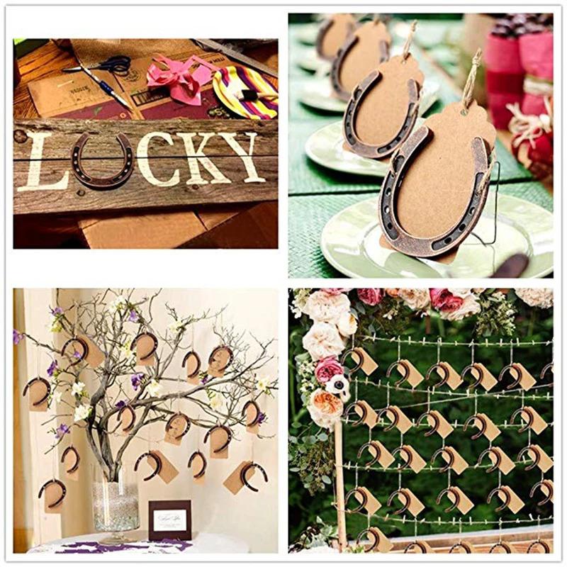 10pcs Horseshoe Keychain Vintage Metal Retro Gift Wedding Decor Lightweight Bag Charm Tree Tag Packaging
