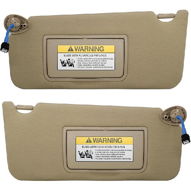 NHILES Left Driver & Right Passenger Side Sun Visor Compatible With Honda Accord 2008 2009 2010 2011 2012 2013 2014 2015 2016 2017 With Light
