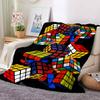 Rubik'S Cube Flannel Blanket Throw Blanket Soft Warm Sofa Bed Camping Car Home Decor Unique Christmas Gift C9302042