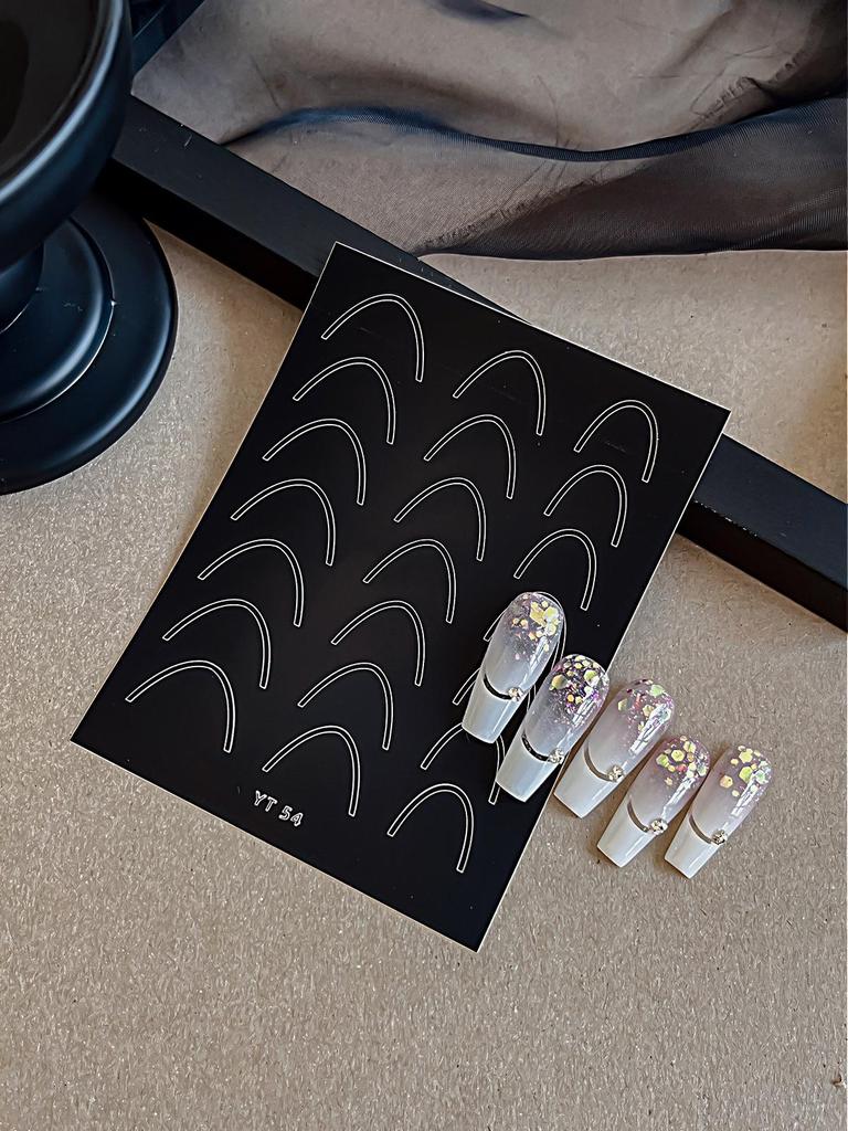 V-Shaped Moon Smile Line French Nail Art Stickers for Nail Polish Gel