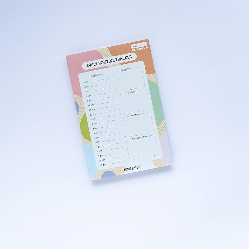 Factor Notes Tear-Off Notepads:A5 Sized|90 Sheets|90 Gsm(Daily Routine Tracker) a5