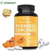 Organic Turmeric, Curcumin Capsules, 500mg, Formulated with Organic Ginger, Nutritional Supplement, Suitable for Both Men and Women.