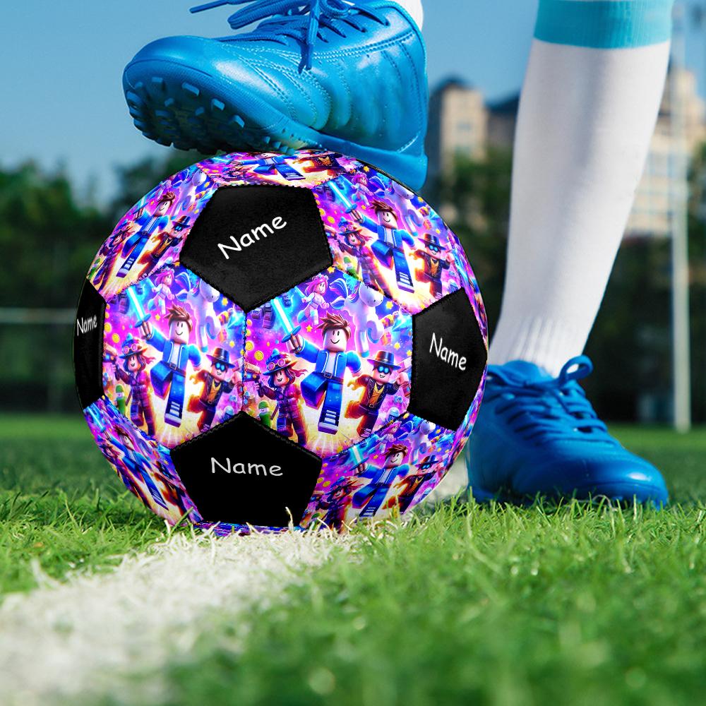 Pallone da Calcio Taglia 5 Tema Roblox con Nome Personalizzato, Adatto Sia per Partite Indoor che Outdoor, un Regalo Adatto a Tutti.