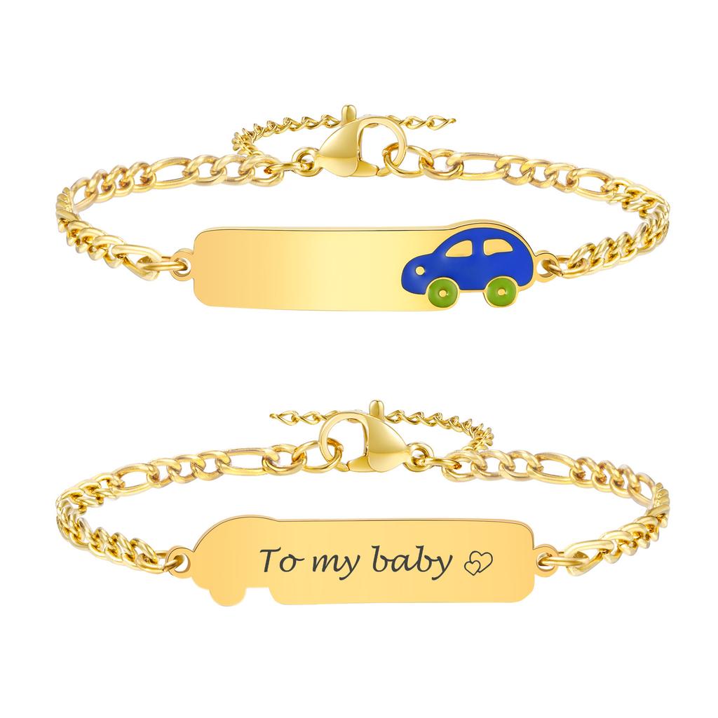 Stainless Steel Jewelry Free Custom Little Friend Bracelets Anti Allergy Engrave Name Bracelets,New Boys Grils Jewelry Gift