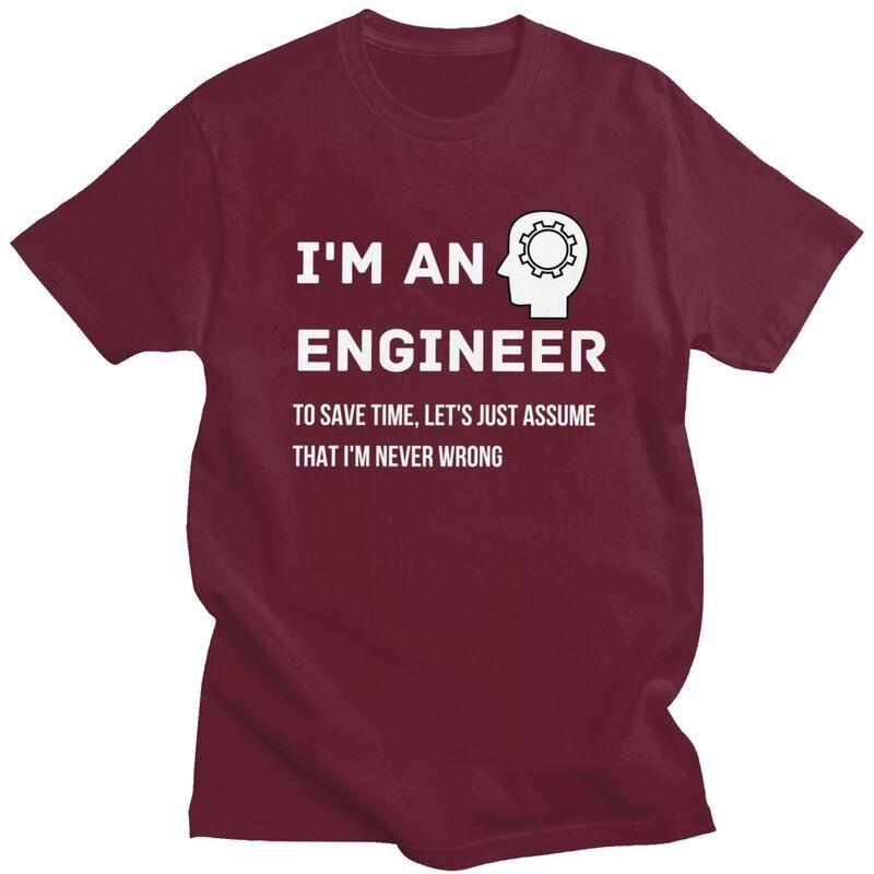 Custom Im An Engineer Tshirt for Men Short Sleeves T Shirt Fashion Tshirt Slim Fit 100 Cotton Tee Gift
