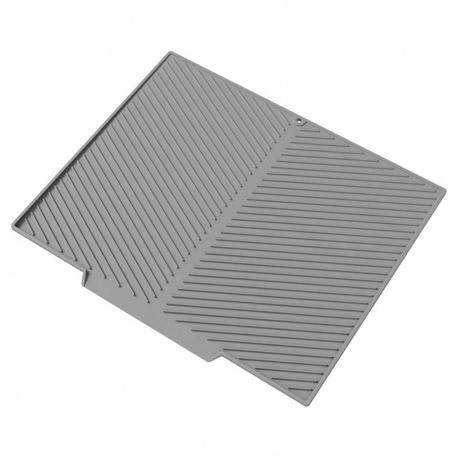 Tapis d'égouttage incliné en silicone, Tapis de séchage pour bols et assiettes, Tapis d'égouttage, Dessous de verre pour comptoir de bar gris