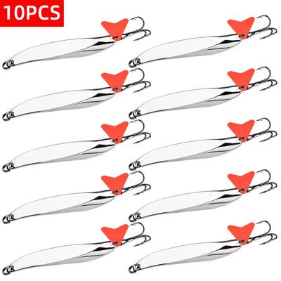 10Pcs 5g 10g 15g 20g 35g 40g 60g Sequined Silvery Spoon Lure for Fishing Baits Sea Lures Tool Wobbler Spinner Fishing Tackle
