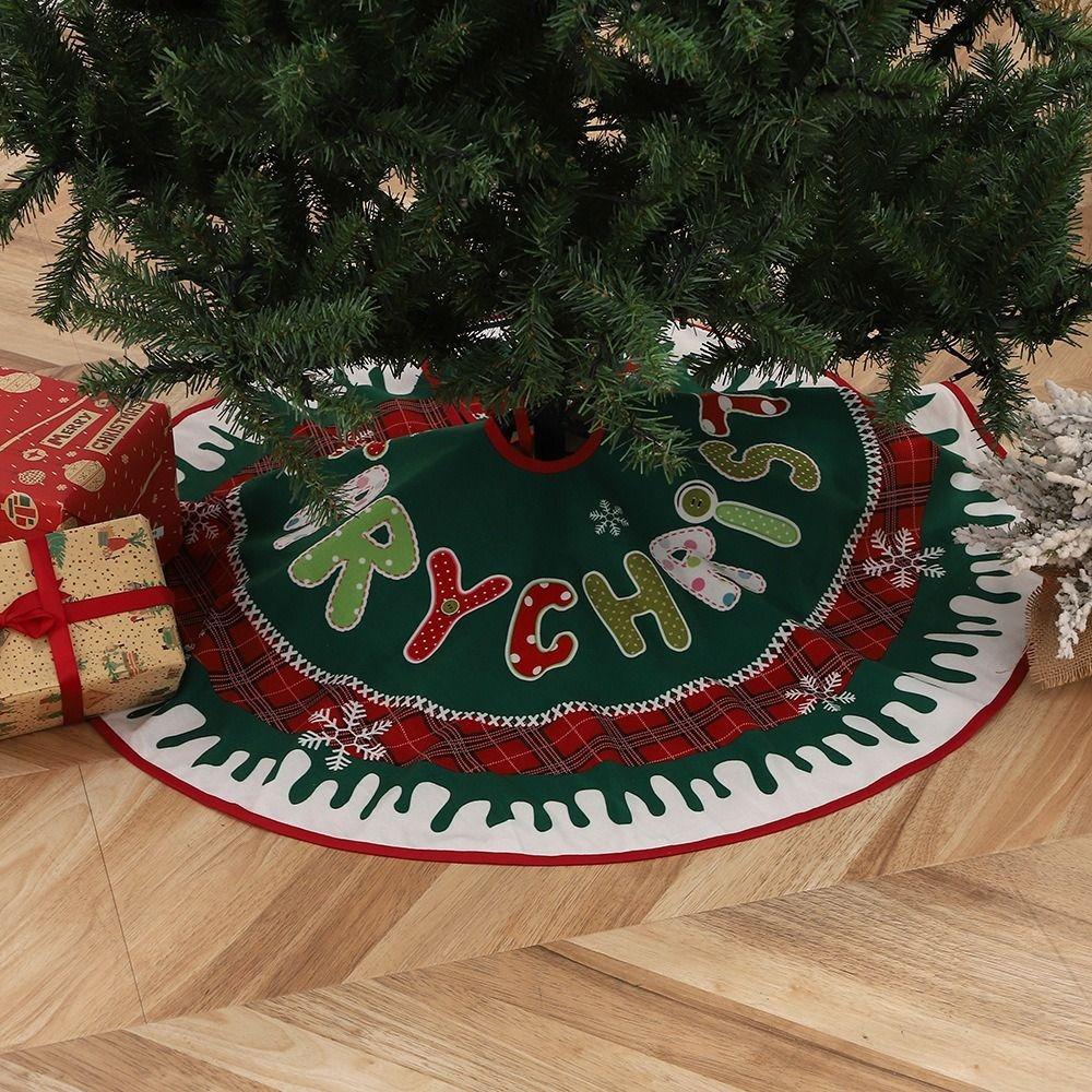 Merry Christmas Round Christmas Tree Skirt Creative Carpet Floor Mat New Christmas Base Cover