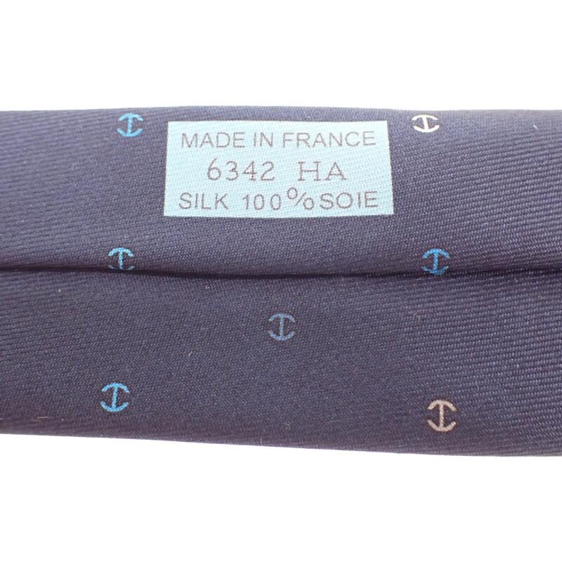 HERMES  H006342T  tie Navy/multicolor silk mens