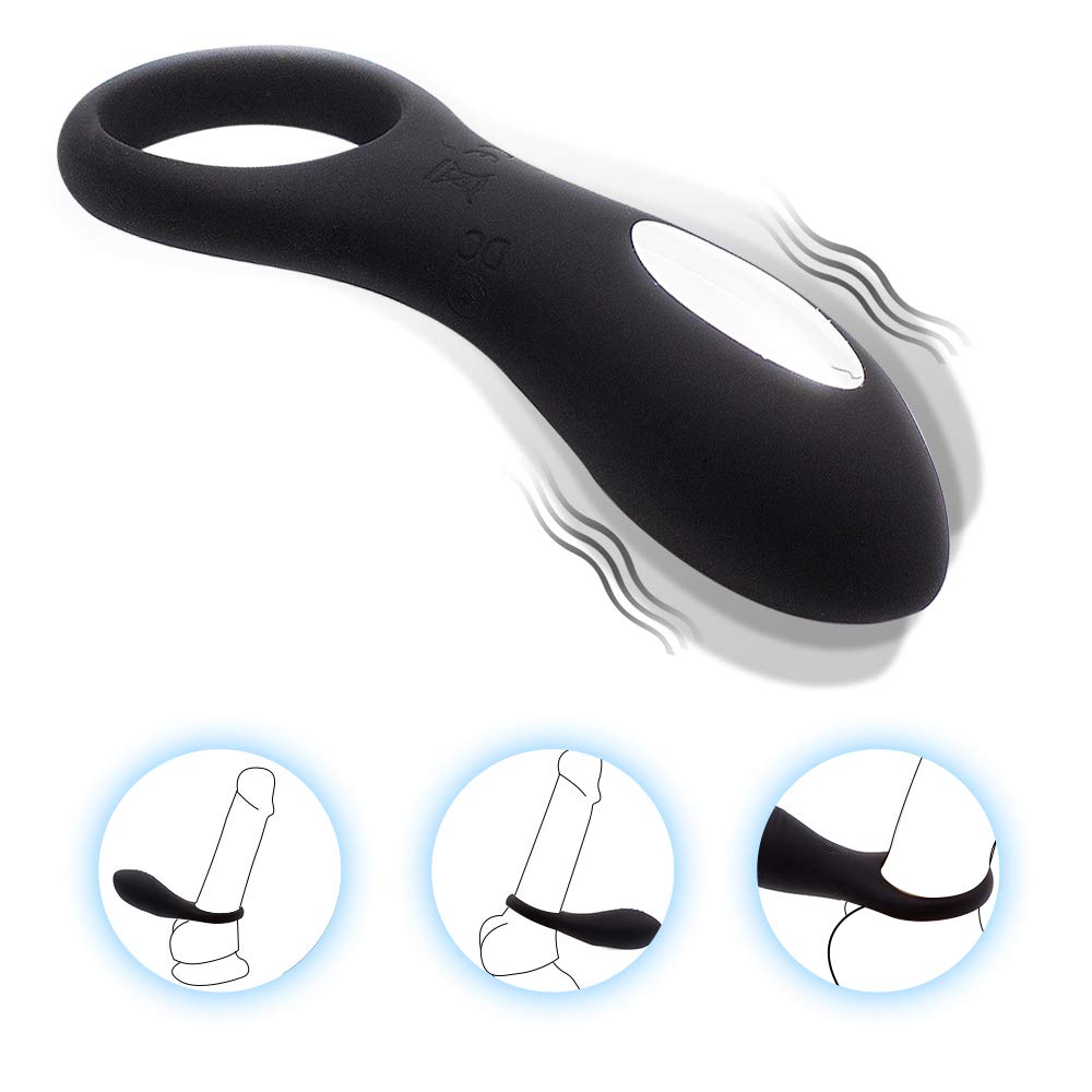 Penis Ring with 10 Clitoris Cock Popular Masturbation Adult Made of Highly Resilient Soft Silent USB Unisex Adult Goods Vibrator, Patterns,