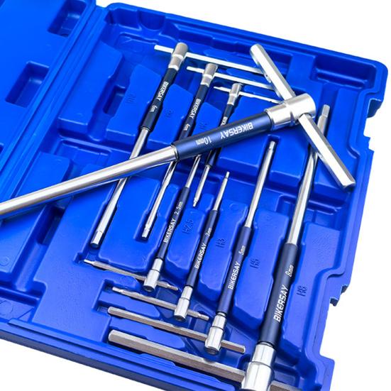 2/2.5/3/4/5/6/8/10MM Bike T-Handle Hex Wrench 3-Way T/L-Type Sliding Top Spinning Sleeve Hex Key Bicycle Repair Maintenance Tools