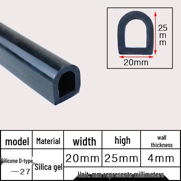 D-Shaped Silicone Sealing Strip: High-Temperature, Water-Retaining, Self-Adhesive, Anti-Collision, Shock-Absorbing for Doors & Windows