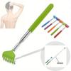 1 Pcs Soft Grip Metal Back Scratcher Telescopic Extendable Handy Pocket Scrath Random Color