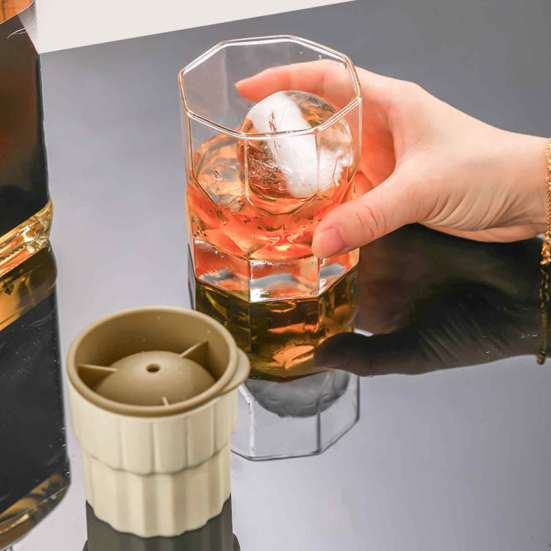 1/4 Stück Eismaschinenform Kugel Stapelbar Leicht zu Lösen Kreis Eismold mit Deckeln