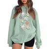 Women's Neck Long Sleeve Loose Fit Casual Sweatshirt Pullover Top with Halloween Print