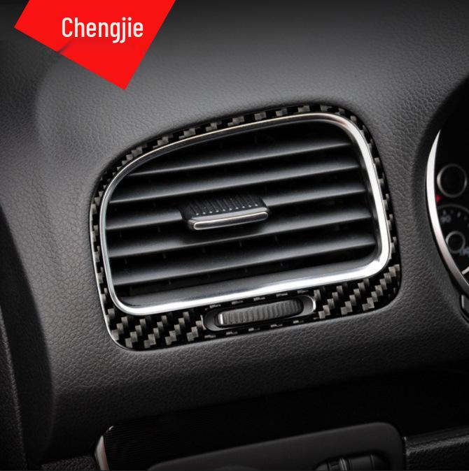 Kolfiber Interiör Luftutsläpp Trim för 08-12 VW Golf 6