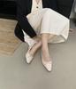 Flat Bottom Woven Light Mouth Single Shoes Women's 2025 Summer New French Bow with Skirt Versatile Grandma Shoes