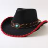 Popular European and American Classic Retro Western Cowboy Hats, Men's and Women's Fashion High-end Peach Heart Top Hats