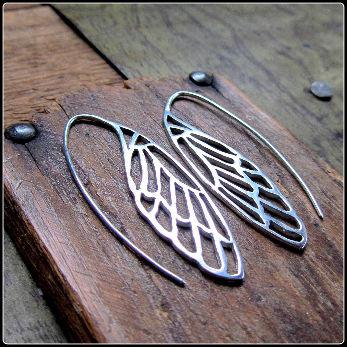 

Vintage Angel Wing Drop Earrings, Unique Sweet & Cool Fashion Jewelry