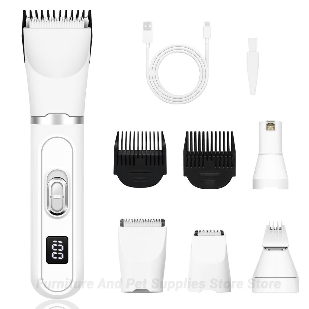 4-In-1 Pet Grooming Hair Shaver Low Noise Clippers Rechargeable Cordless Safe Dog Trimmer