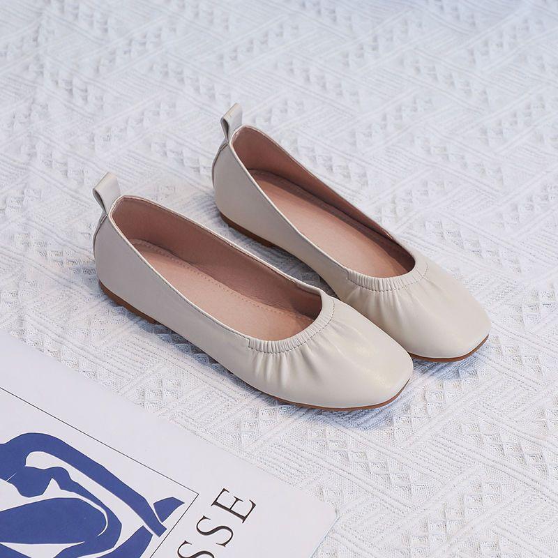 Doudou Schuhe Damen 2025 neu weiches Leder Oma Schuhe Damen flachsohliges weiches Leder Schwangere Sommer und Herbst weichsohlige Mutter Leder